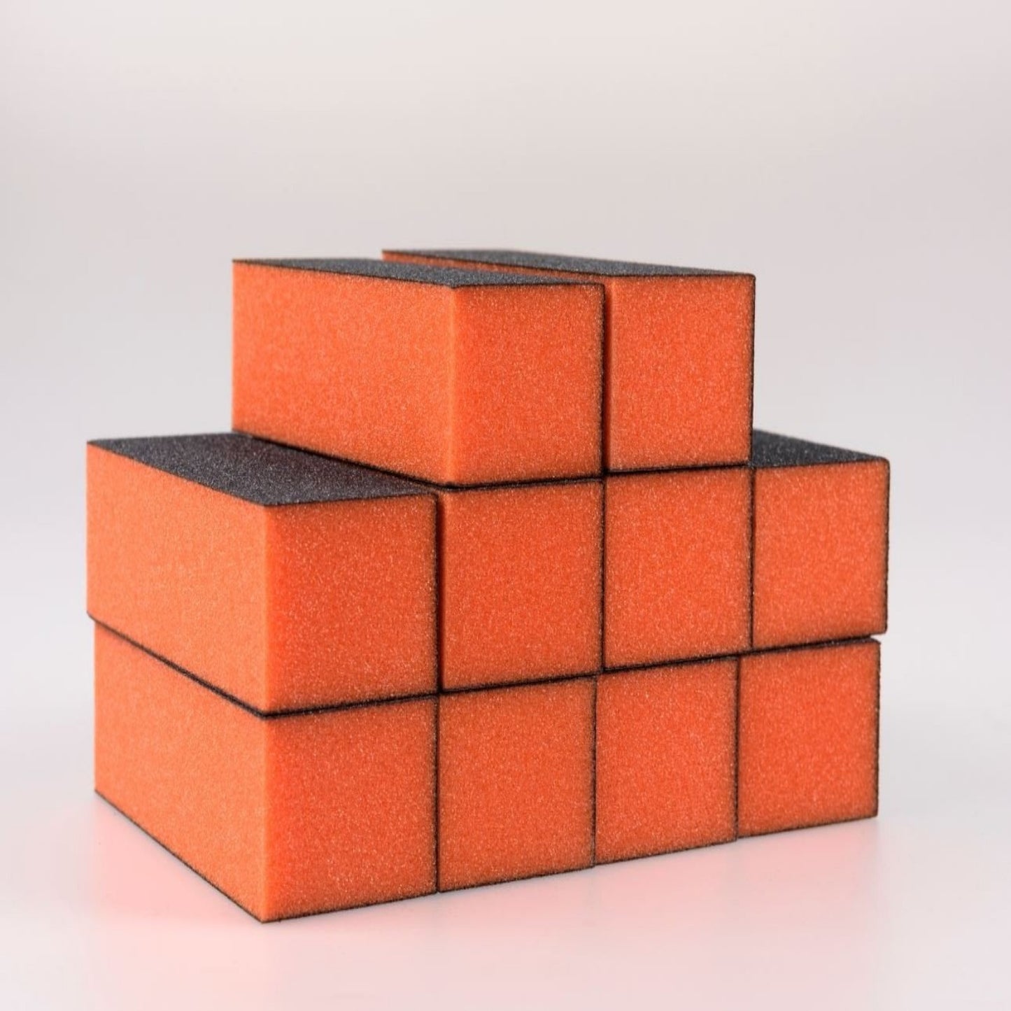 The Edge Orange 3-way Sanding Block 100/180 Nail Buffer - 10 Pack