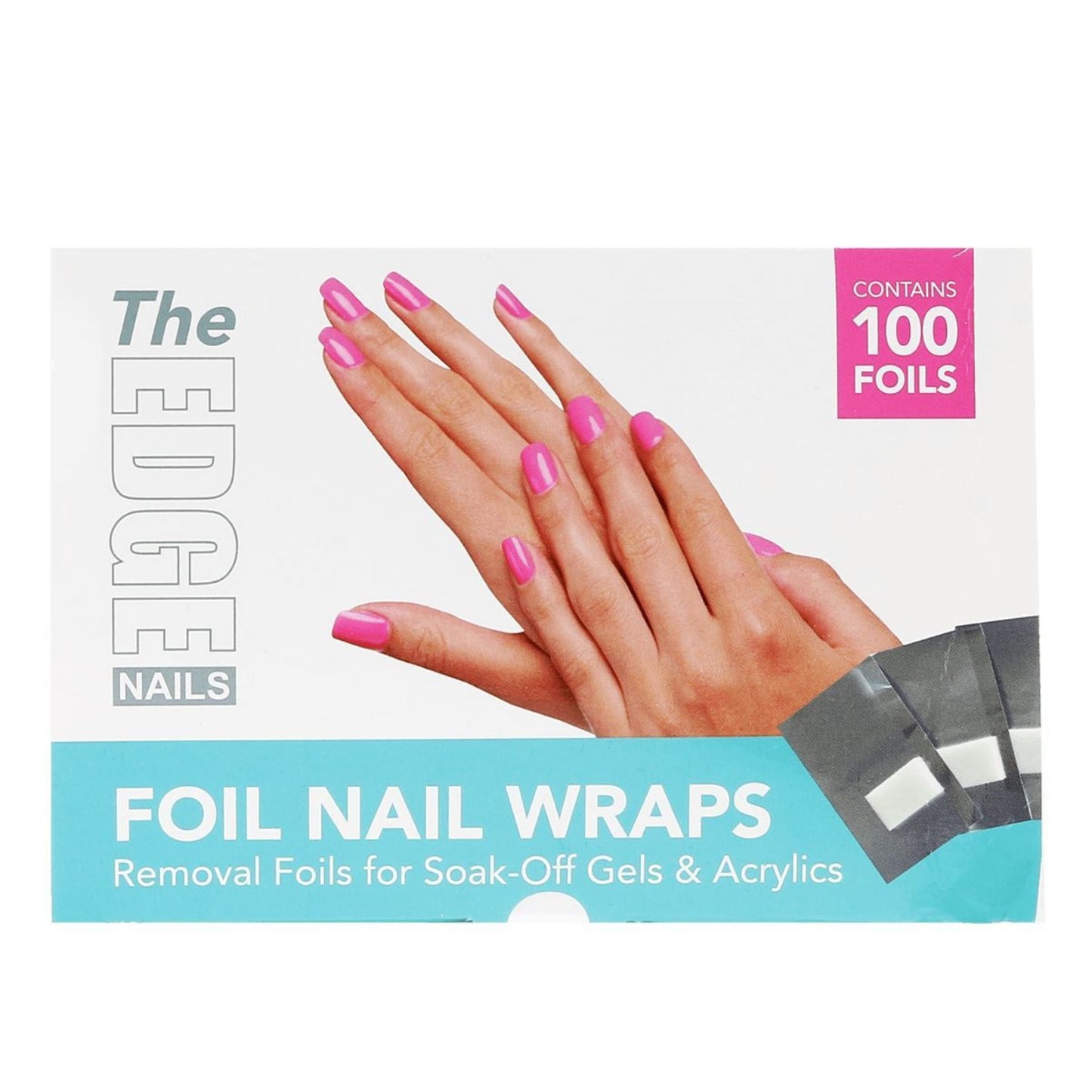The Edge Foil Nail Wraps With Pads 100 Pack