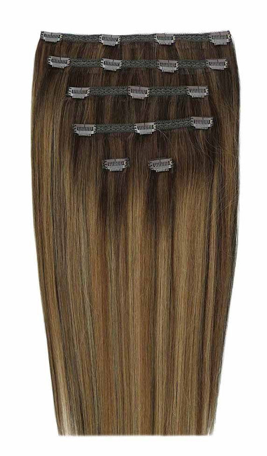 22" Double Hair Set Clip-in Extensions - Brond'mbre