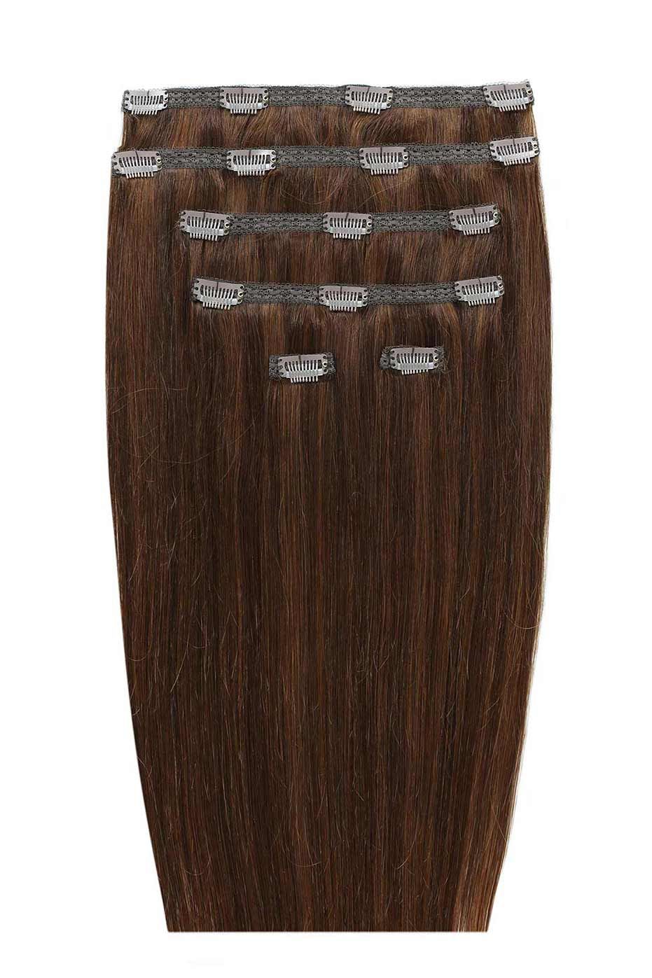 18" Double Hair Set Clip-in Extensions - Hot Toffee