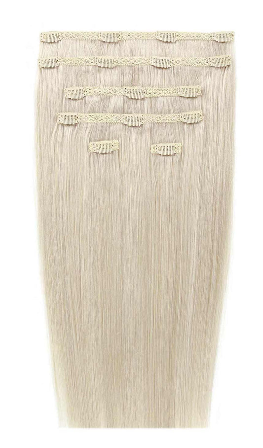 22" Double Hair Set Clip-in Extensions - Pure Platinum