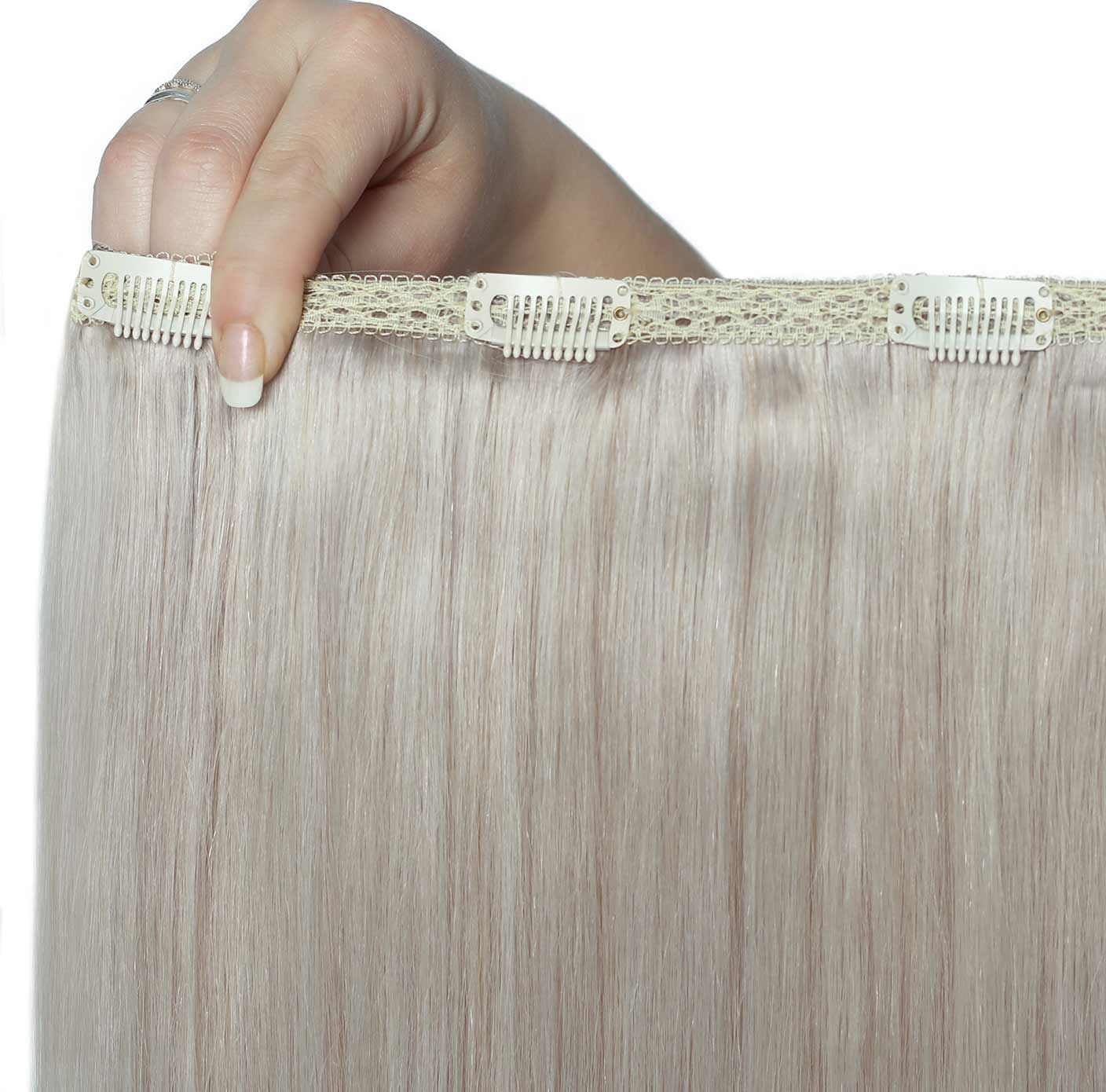 22" Double Hair Set Clip-in Extensions - Silver