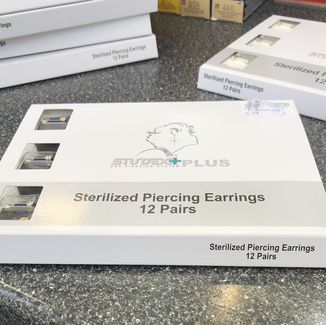 Studex x12 pair earrings gp cubic zirconia (SHOP)