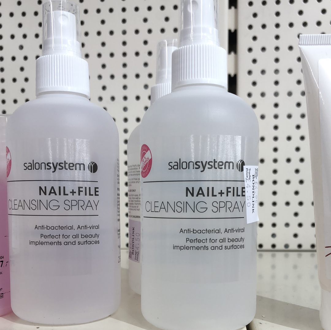 Salon system nail + file cleansing spray 250ml (SHOP)
