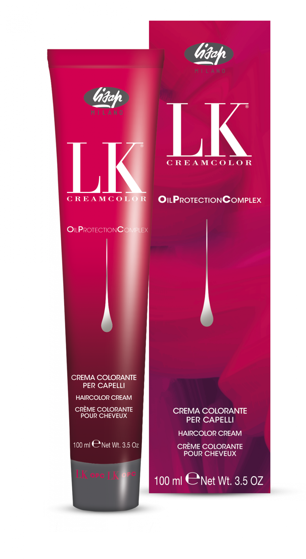 Lisap LK OPC Cream Permanent Hair Colour - 100ml, 5/54 Light Red Mahogany Brown