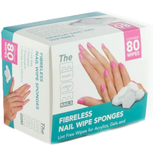 The Edge Lint Free Fibreless Nail Wipe Sponges - 80 Pack