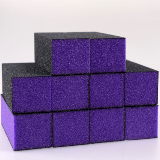 The Edge Purple 3-way Nail Sanding Block 60/100 - 10 Pack