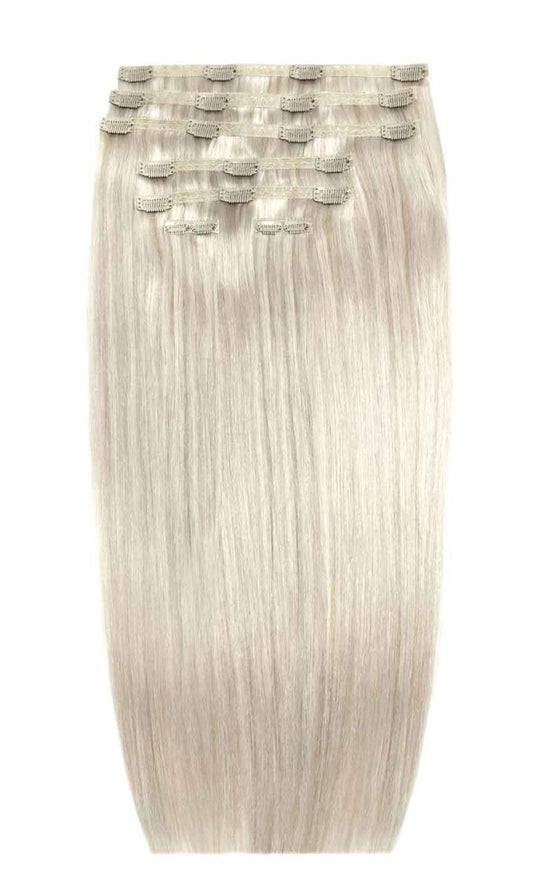26" Double Hair Set Clip-In Extensions - Silver