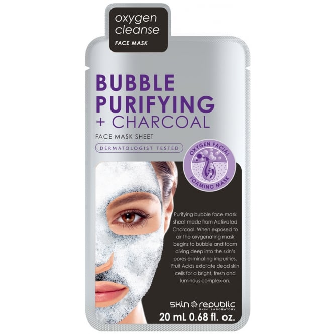 SKIN REPUBLIC Bubble Purifying + Charcoal Face Mask Sheet 20ml